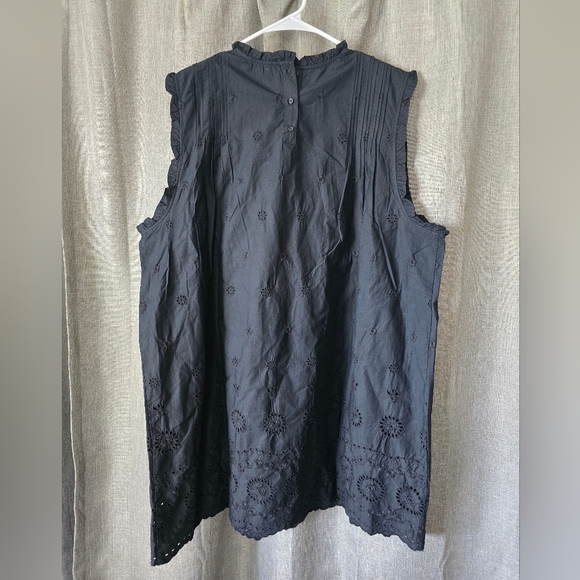 NWT Gap x Doen black eyelet mini dress size XL Sleeveless - Picture 3 of 6